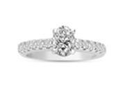 SuperJeweler H101341 HISI2I1 z8 1.33Ct Oval Diamond Engagement Ring Crafted In 14 Karat White Gold Size 8