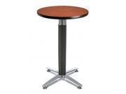 OFM CMT24RD CHY 24 in. Round Metal Mesh Base Cafe Table Cherry
