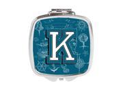 Carolines Treasures CJ2014 KSCM Letter K Sea Doodles Initial Alphabet Compact Mirror
