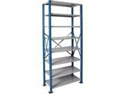 Hallowell H7513 2410PB Hallowell H Post High Capacity Shelving 36 in. W x 24 in. D x 123 in. H 707 Marine Blue Posts and Side Sway Braces