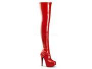 Bordello TEE3000_RSPT 6 1.75 in. Hidden Platform Stretch Thigh Boot with Side Zip Red Size 6