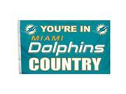 Fremont Die 94137B Miami Dolphins 3 x 5 ft. Flag With Grommetts