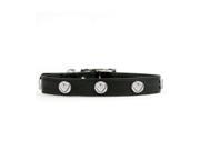 Rockinft Doggie 844587019068 1 in. x 22 in. Leather Collar with Heart Rivets Black