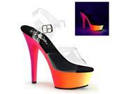 Pleaser RBOW208UV_C_NMC 8 1.75 in. Platform Ankle Strap Sandal with Neon UV Reactive Rainbow Black Size 8