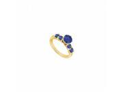 Fine Jewelry Vault UBJ2007Y14S 101RS4 Created Sapphire Ring 14K Yellow Gold 0.75 CT Size 4
