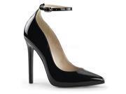 Pleaser SEXY23_B 6 Ankle Strap Pointed Toe Pump Shoe Black Size 6