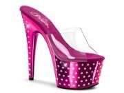 Pleaser STDUS701_C_HPCH 5 2.75 in. Rhinestone Studded Platform Slide Shoe Hot Pink Clear Size 5