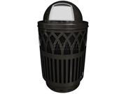 Witt Industries COV40P DT BK Covington Series 40 Gallon Steel Receptacle with Dome Top and Plastic Base Black