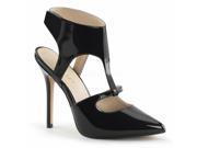 Pleaser DIV415_B 15 Dorsay Style T Strap Pump Shoe Black Size 15