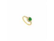 Fine Jewelry Vault UBJ6516Y14DE 101RS9 Emerald Diamond Engagement Ring 14K Yellow Gold 1.50 CT Size 9