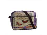 NorthLight 14.75 in. Decorative Purple Butterfly Garden Design Bag Purse With Strap