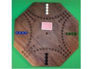 THE PUZZLE MAN TOYS W 1952 Wooden Marble Game Board Aggravation New Style 22 in. Octagon 4 Player 16 Hole Black Walnut