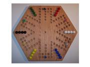 Charlies Woodshop W 1936alt. 1 Wooden Marble Game Board Red Oak with 12 Birch Inlaid Spots