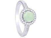 Doma Jewellery SSRJ0045 Sterling Silver And Jade Ring Size 5
