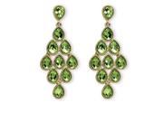 PalmBeach Jewelry 5307408 Birthstone Chandelier Earrings in Yellow Gold Tone August Simulated Peridot
