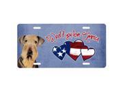 Carolines Treasures SC9956LP Woof If You Love America Airedale License Plate