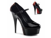 Bordello TEM35_R 6 Buckle Strap Maryjane Shoe Red Size 6