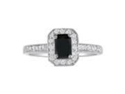 SuperJeweler RLB2734 18W H I I1 BD z4 Hansa 2Ct Black Diamond Emerald Engagement Ring In 18K White Gold I J Si2 I1 Size 4