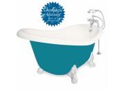 American Bath Factory T021B WH R BP Champagne Marilyn 67 in. Bisque Acrastone Air Bath Tub White Metal Finish Large