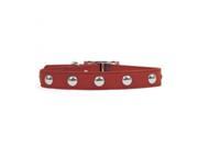 Rockinft Doggie 844587014278 1 in. x 20 in. Leather Collar with Domed Rivets Red