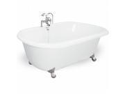 American Bath Factory T080F SN Celine 70 in. White Acrastone Bath Tub Large