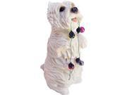 Sandicast XSO22103 West Highland White Terrier With Holiday Lights Christmas Ornament Sculpture