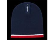 Decky 8015 NVYWHTRED Double Striped Beanie