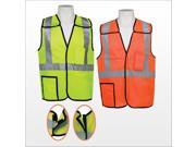 3asafety C2410 S 5 Point Orange Breakaway Vest With Pockets Small
