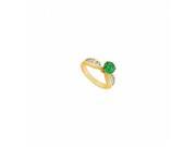 Fine Jewelry Vault UBJ1627Y14DE 101RS8 Emerald Diamond Engagement Ring 14K Yellow Gold 1.00 CT Size 8
