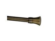 Versailles Home Fashions LX0528 82 Trumpet Finial Rod Set 28 48 In. Antique Brass And Brushed Brass