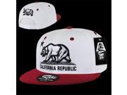 Decky W1 CR WHTCAR California Republic Snapback Cap White Cardinal