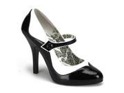 Bordello TEM07_BW_PU 10 2 Tone Maryjane Shoe Black White Size 10