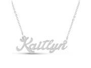 SuperJeweler Kaitlyn Nameplate Necklace In Silver