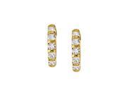 Fine Jewelry Vault UBNER40654Y14D15010 Large Diamond Hoop Earrings for Women in Bar 14K Yellow Gold 1.5 CT TDW April Birthstone Gift