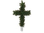 NorthLight 36 in. Green Pine Artificial Cross Shape Wreath with Ground Stakes Unlit