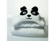Little Ashkim HTP001 Baby Panda Hooded Turkish Towel White 0 24 Months