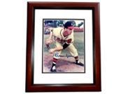 Real Deal Memorabilia WSpahn8x10 3MF Warren Spahn Autographed Milwaukee Braves 8 x 10 Photo Mahogany Custom Frame