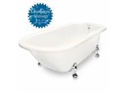 American Bath Factory T061A CH R B Champagne Maverick 67 in. Bisque Acrastone Tub Drain No Faucet Holes Large