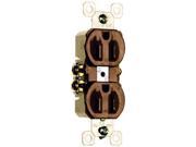 Pass Seymour 3232TU 15A 125V Standard Duplex Outlet Brown Pack of 10