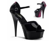 Pleaser ECP622_BS_PWCH 7 1.75 in. Cut Out Platform Wrap Around Sandal Black Silver Size 7