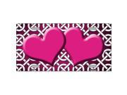 Smart Blonde LP 7528 Pink White Chic Hearts Link Print Oil Rubbed Metal Novelty License Plate