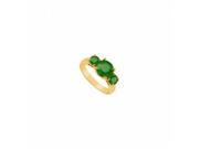 Fine Jewelry Vault UBJ196Y14E 101RS5 Three Stone Emerald Ring 14K Yellow Gold 1.75 CT Size 5