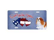 Carolines Treasures SS5018LP Woof If You Love America English Toy Spaniel License Plate
