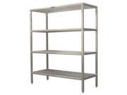 Prairie View SWB207272 4 Aluminum Institutional Square Bar Shelving with 4 Tier 72 x 20 x 72 in.
