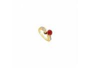 Fine Jewelry Vault UBJ1632Y14DR 101RS10 Ruby Diamond Engagement Ring 14K Yellow Gold 1.50 CT Size 10