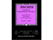 Arches Natural White Acid Free Hot Press Aquarelle Watercolor Pad 9 x 12 in. 12 Sheets