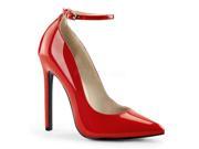 Pleaser SEXY23_R 11 Ankle Strap Pointed Toe Pump Shoe Red Size 11