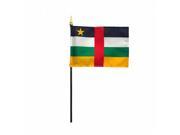 Annin Flagmakers 210028 4 x 6 in. Eb Central African Republic Mounted 12 Pack