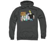 Trevco Johnny Bravo Johnny Friends Adult Pull Over Hoodie Charcoal Medium
