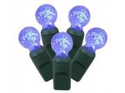 NorthLight Blue LED G12 Berry Christmas Lights Green Wire Set 100
